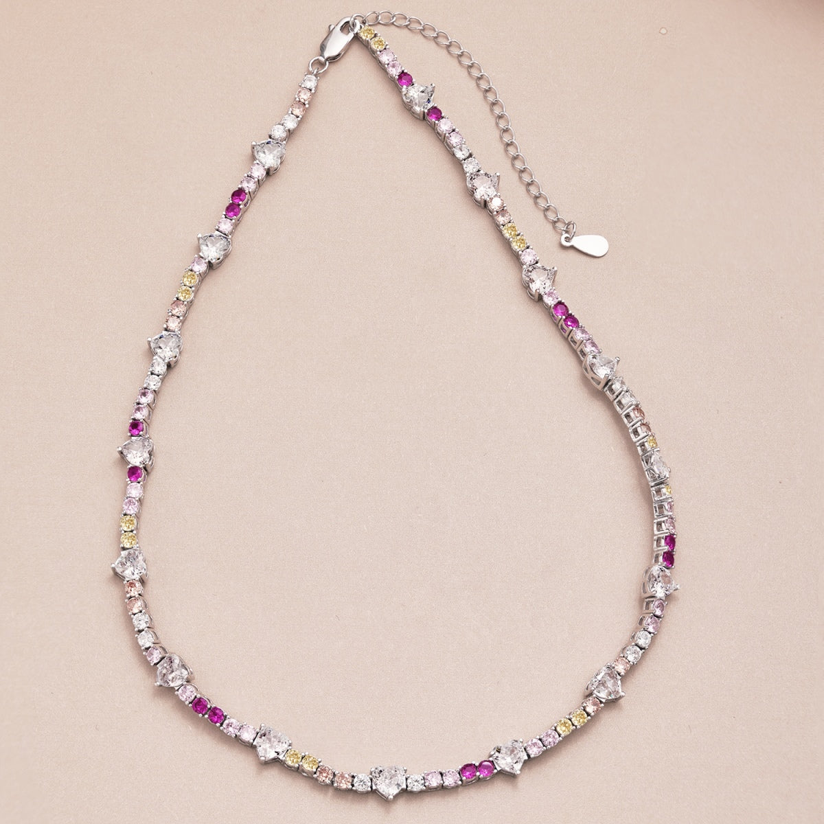[Lumi Jewelry]Delicate Colorful Rainbow Tennis Chain