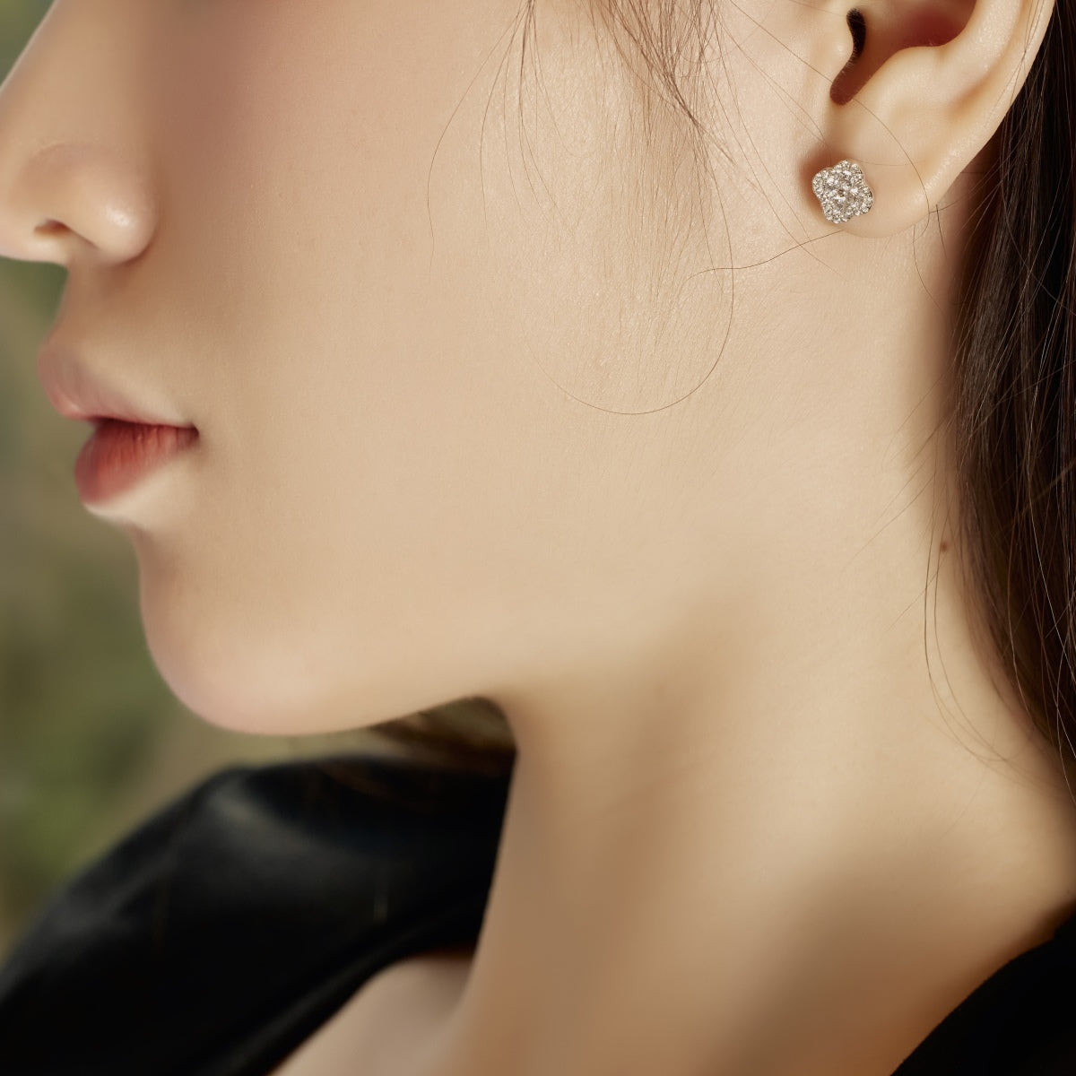 [Lumi Jewelry]Four-Leaf Clover Flower Shaped Earrings