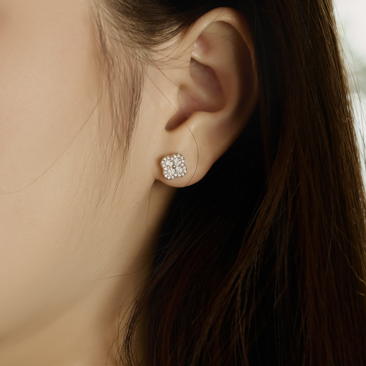 [Lumi Jewelry]Four-Leaf Clover Flower Shaped Earrings