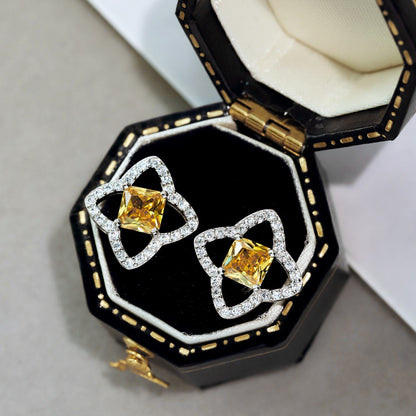 [Lumi Jewelry]Elegant Star Shape Princess Cut Daily Earrings