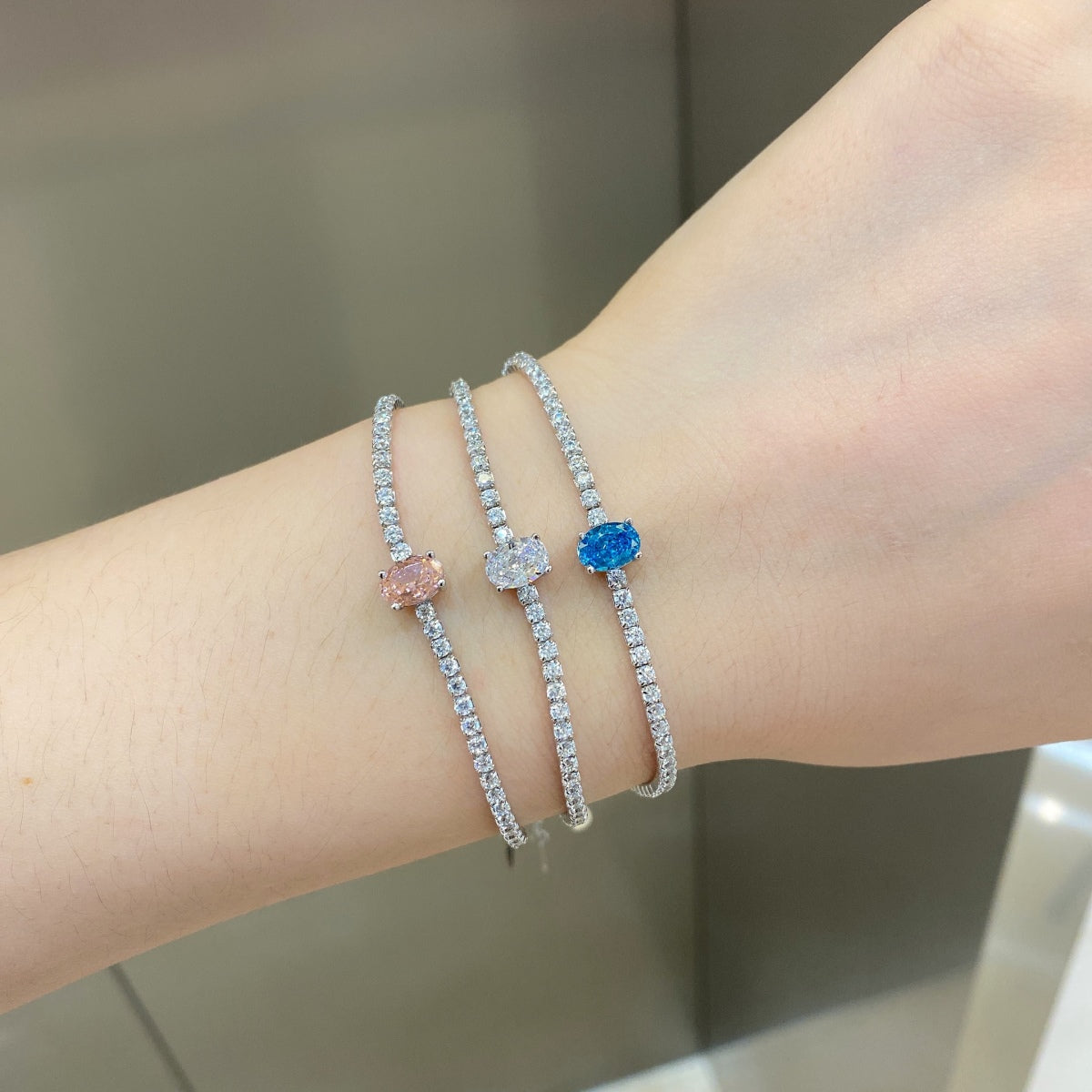 [Lumi Jewelry]0.75 Carat Exquisite Oval Cut Daily Bracelet