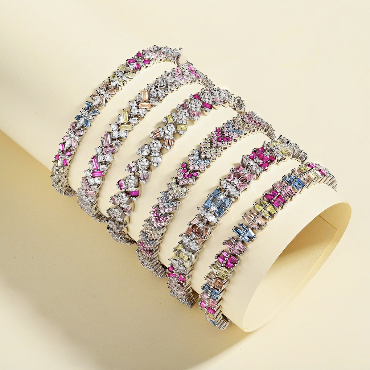 [Lumi Jewelry]Sparkling Exquisite Multi Cut Party Bracelet