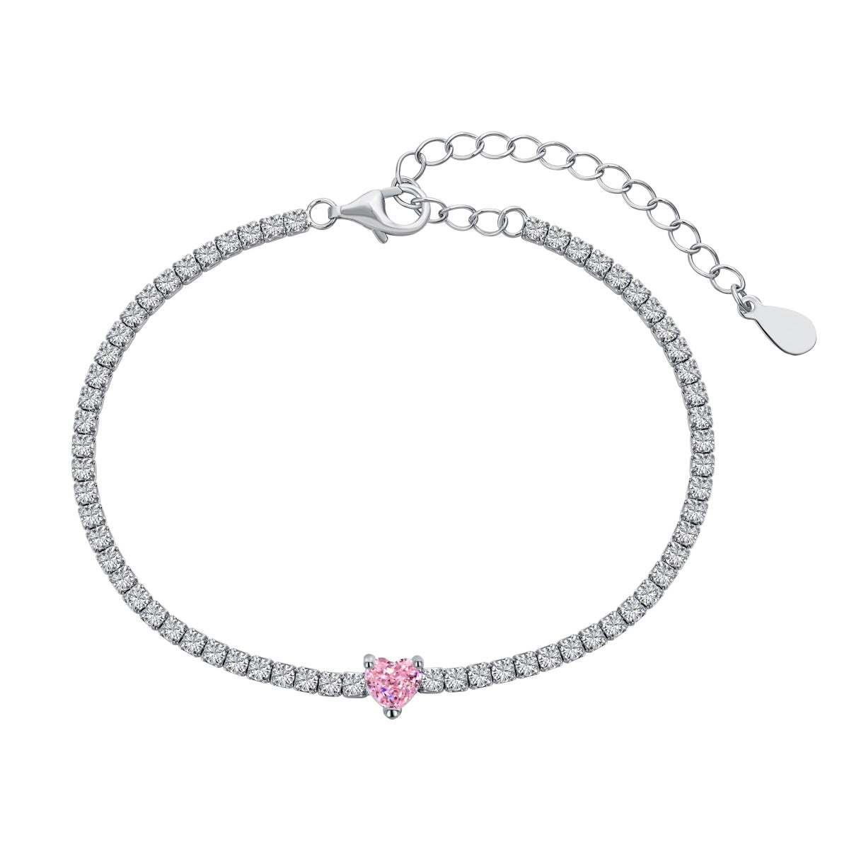 [Lumi Jewelry]0.5 Carat Elegant Romantic Heart Shape Lover Bracelet