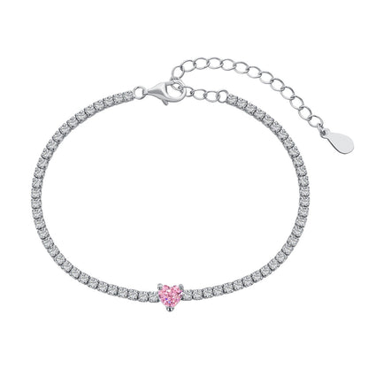 [Lumi Jewelry]0.5 Carat Elegant Romantic Heart Shape Lover Bracelet