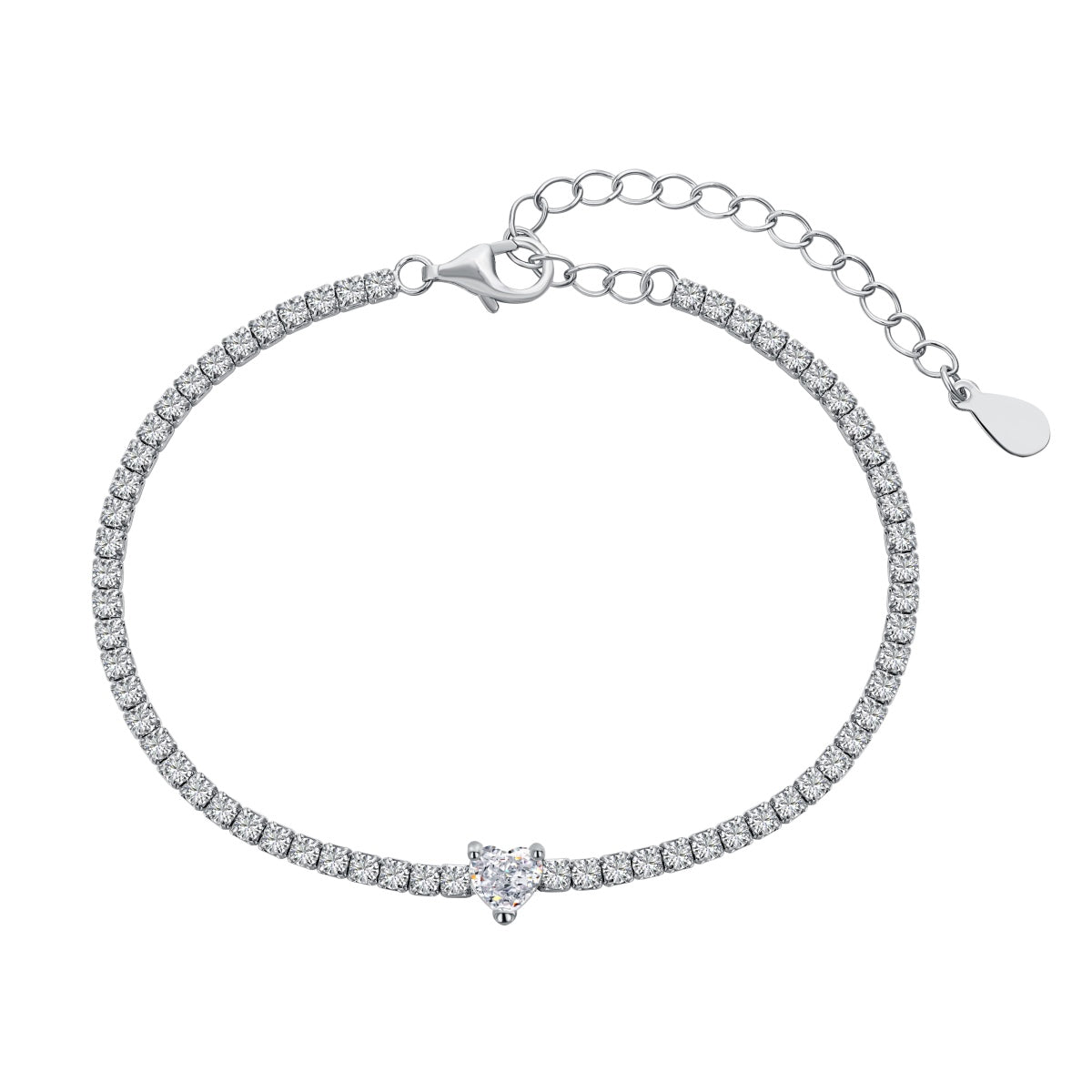 [Lumi Jewelry]0.5 Carat Elegant Romantic Heart Shape Lover Bracelet