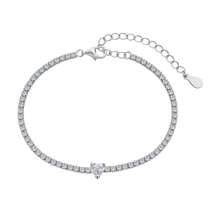 [Lumi Jewelry]0.5 Carat Elegant Romantic Heart Shape Lover Bracelet