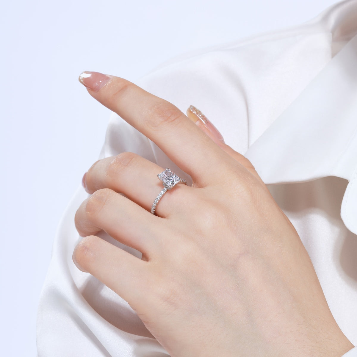[Lumi Jewelry]2.0 Carat Dazzling Sparkling Radiant Cut Party Ring