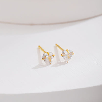[Lumi Jewelry]Sparkling Heart Shaped Simple Earrings