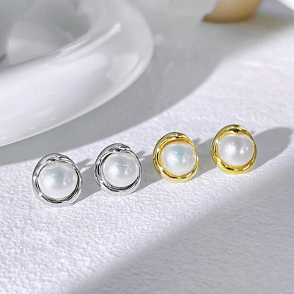 [Lumi Jewelry]Dainty Bread Pearl Earrings