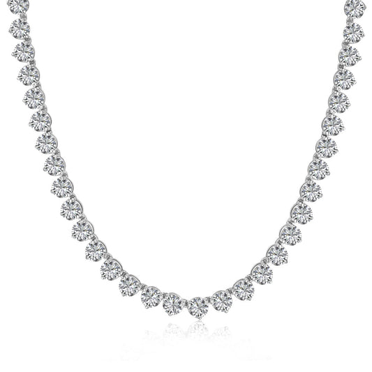 [Lumi Jewelry]Ornate Heart Cut Tennis Necklace
