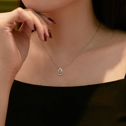 [Lumi Jewelry]Sparkling Pear Cut Necklace