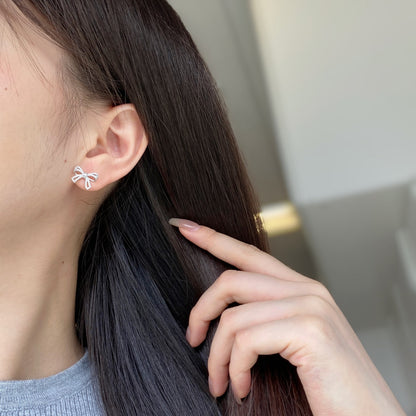 [Lumi Jewelry]Dainty Bow Shape Earrings