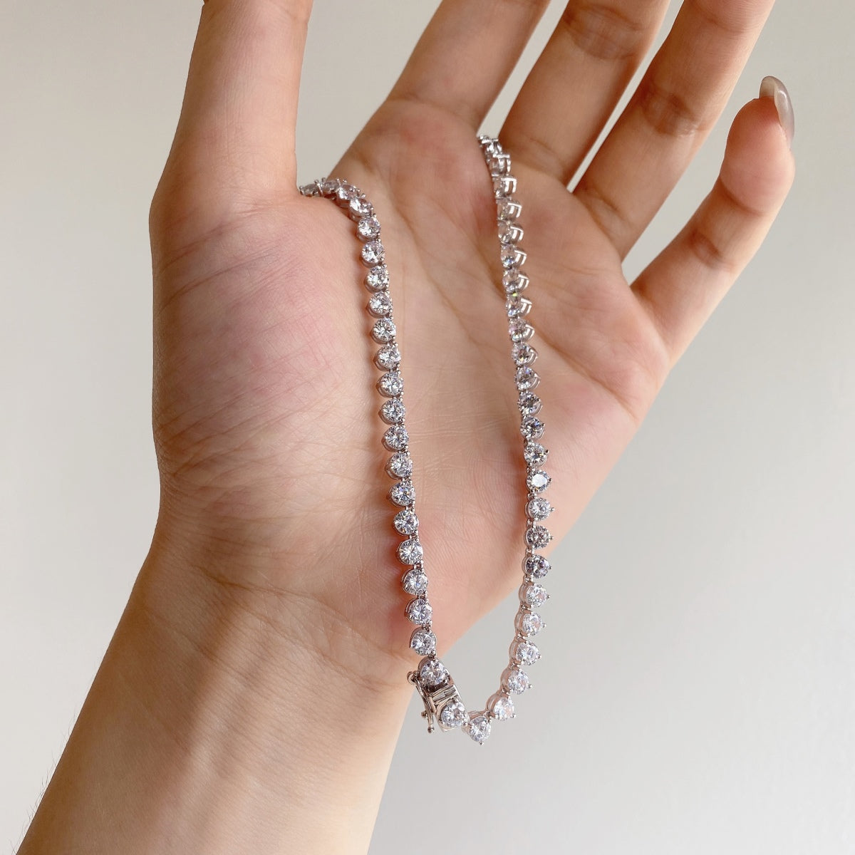 [Lumi Jewelry]Ornate Heart Cut Tennis Necklace