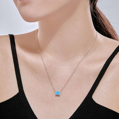 [Lumi Jewelry]Luxurious Square Shape Colorful Necalack