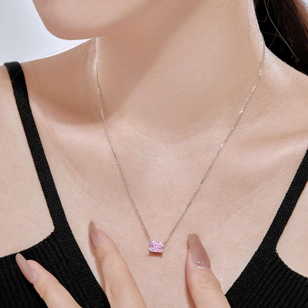 [Lumi Jewelry]Luxurious Square Shape Colorful Necalack