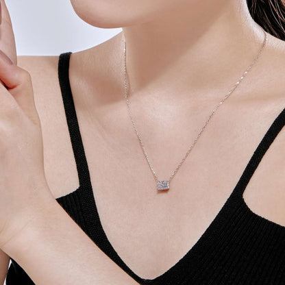 [Lumi Jewelry]Luxurious Square Shape Colorful Necalack