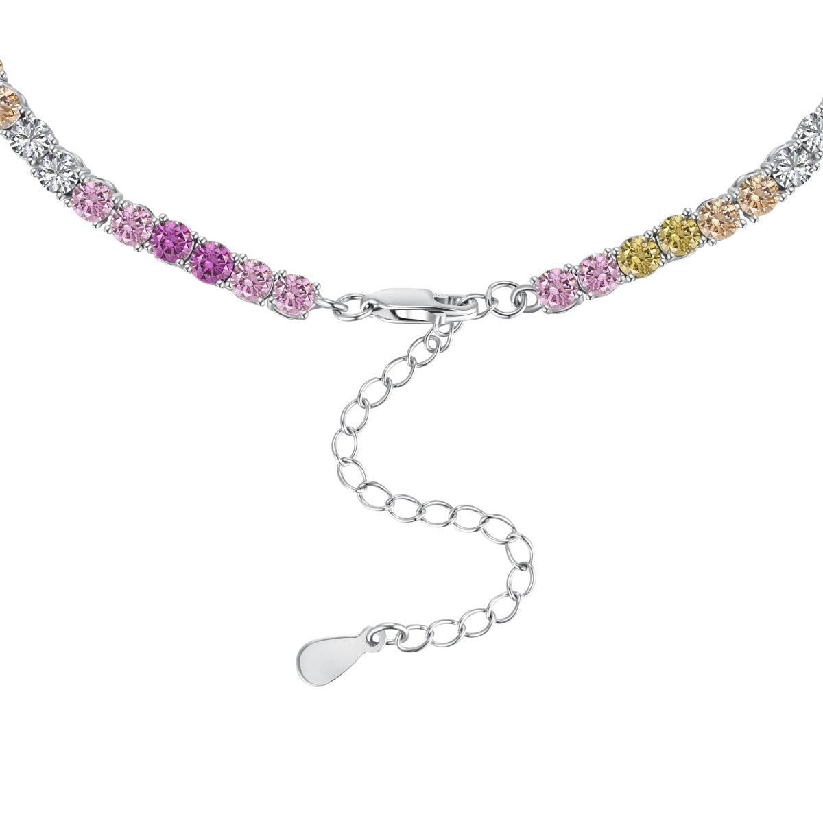 [Lumi Jewelry]Delicate Colorful Tennis Necklace