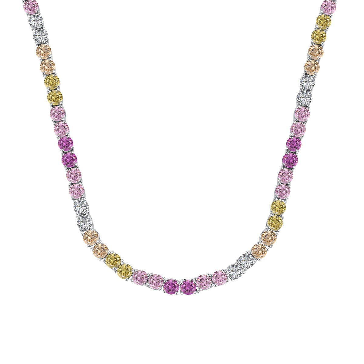 [Lumi Jewelry]Delicate Colorful Tennis Necklace