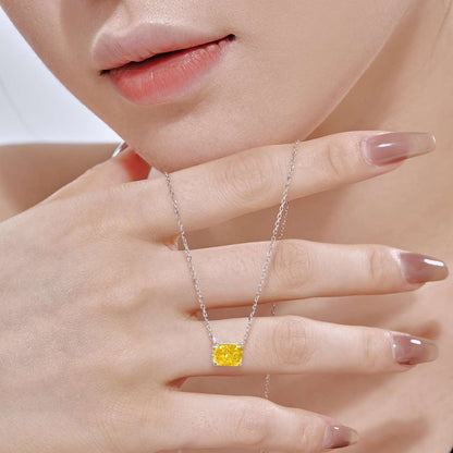 [Lumi Jewelry]Luxurious Square Shape Colorful Necalack