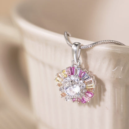 [Lumi Jewelry]Charming Flower Colorful Necklace