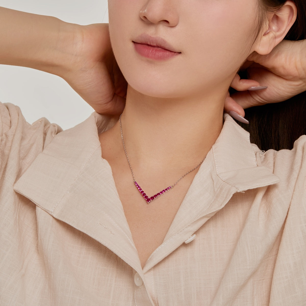 [Lumi Jewelry]Ornate Round Cut Necklace