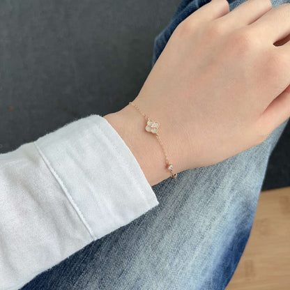 [Lumi Jewelry]Delicate Four Leaf Clover Bracelet
