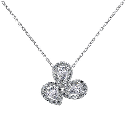 [Lumi Jewelry]Elegant Flower Shape Pear Cut Necklace