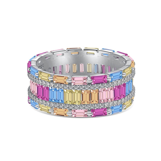 [Lumi Jewelry]Dazzling Colorful Radiant Cut Party Ring