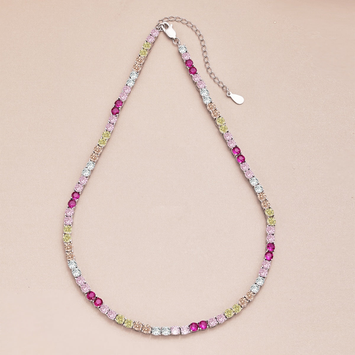 [Lumi Jewelry]Delicate Colorful Tennis Necklace