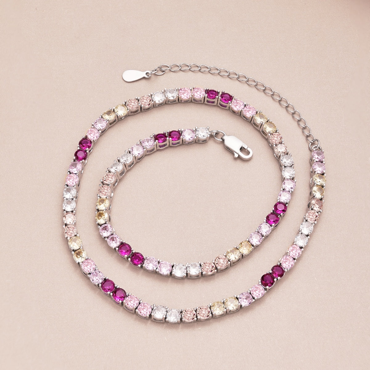 [Lumi Jewelry]Delicate Colorful Tennis Necklace