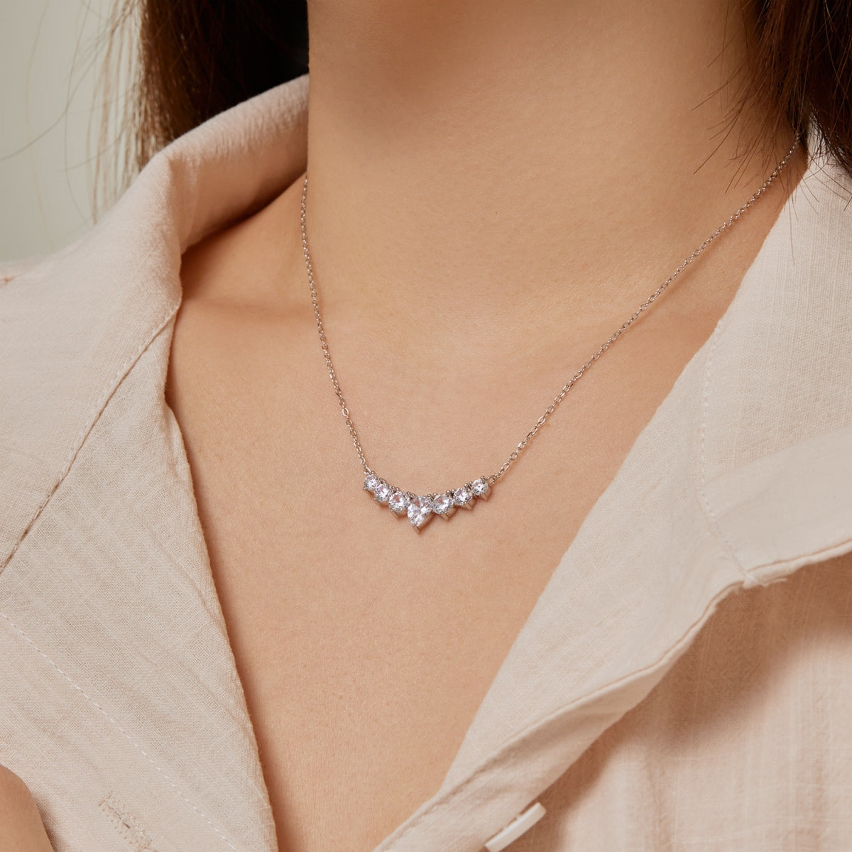 [Lumi Jewelry]Dainty Colorful Heart Necklace
