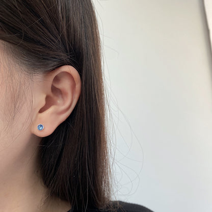 [Lumi Jewelry]Sparkling Colorful Round Shape Earrings