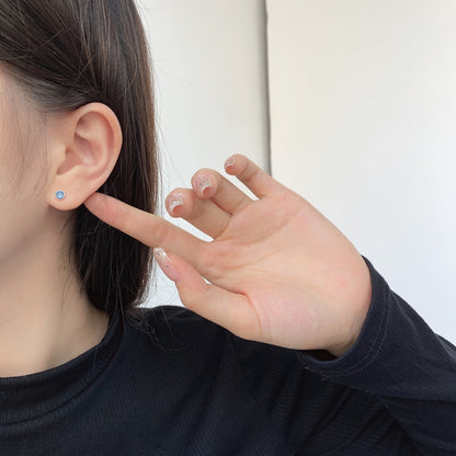 [Lumi Jewelry]Sparkling Colorful Round Shape Earrings