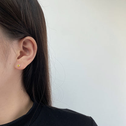 [Lumi Jewelry]Sparkling Colorful Round Shape Earrings