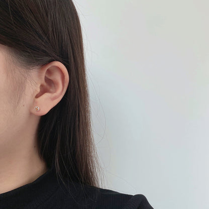 [Lumi Jewelry]Sparkling Colorful Round Shape Earrings