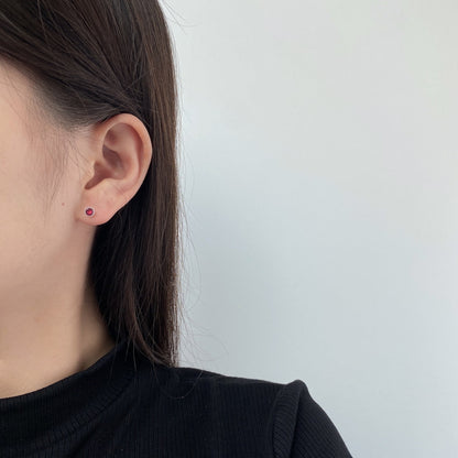 [Lumi Jewelry]Sparkling Colorful Round Shape Earrings