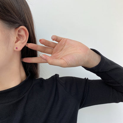 [Lumi Jewelry]Sparkling Colorful Round Shape Earrings