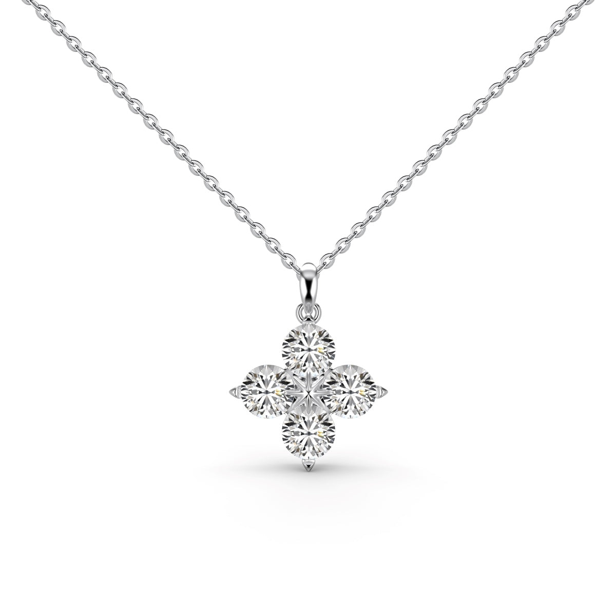 [Lumi Jewelry]Four-Leaf Clover And Eight-Pointed Star Necklace