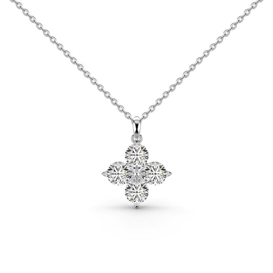 [Lumi Jewelry]Four-Leaf Clover And Eight-Pointed Star Necklace