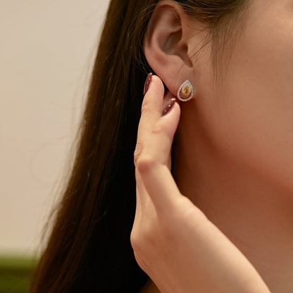 [Lumi Jewelry]Sparkling Delicate Water Drop Shape Daily Earrings