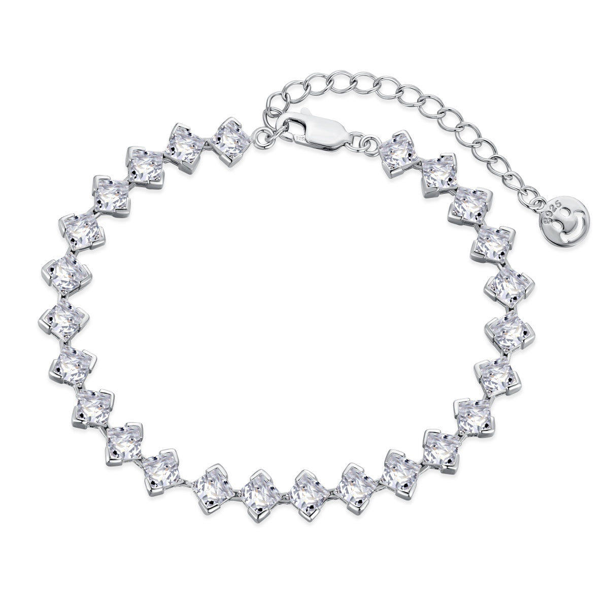 [Lumi Jewelry]0.5 Carat Ornate Princess Cut Daily Bracelet