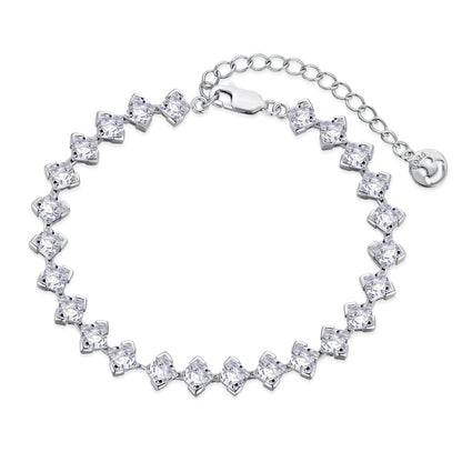 [Lumi Jewelry]0.5 Carat Ornate Princess Cut Daily Bracelet