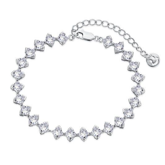[Lumi Jewelry]0.5 Carat Ornate Princess Cut Daily Bracelet