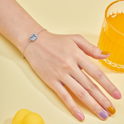 [Lumi Jewelry]2.0 Carat Sparkling Colorful Emerald Cut Daily Bracelet