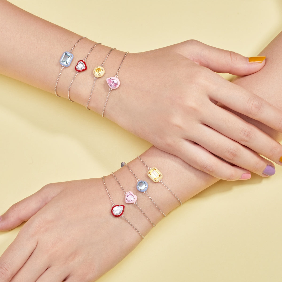 [Lumi Jewelry]2.0 Carat Sparkling Colorful Emerald Cut Daily Bracelet