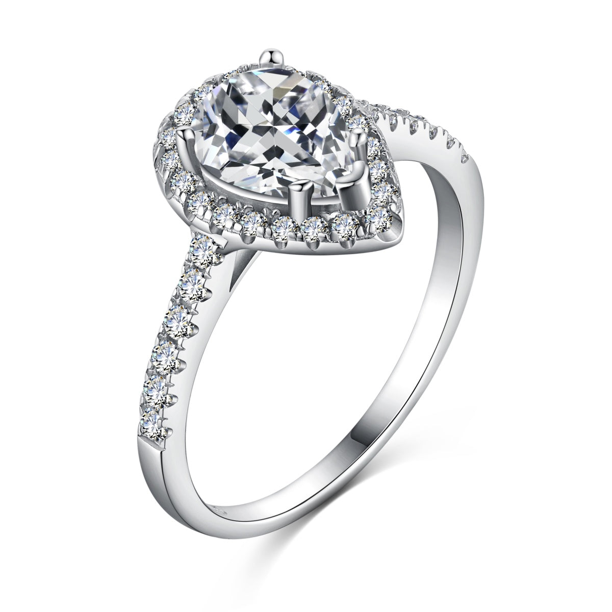 [Lumi Jewelry]1.0 Carat Luxurious Resplendent Water Drop Shape Wedding Ring