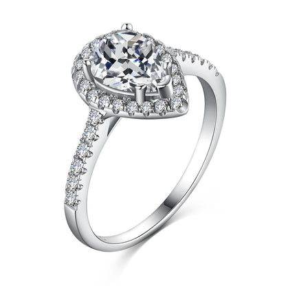[Lumi Jewelry]1.0 Carat Luxurious Resplendent Water Drop Shape Wedding Ring