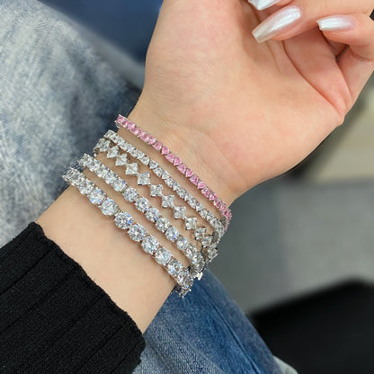 [Lumi Jewelry]0.5 Carat Ornate Princess Cut Daily Bracelet