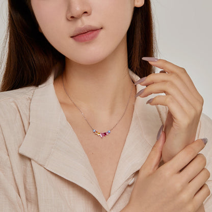 [Lumi Jewelry]Dainty Colorful Heart Necklace