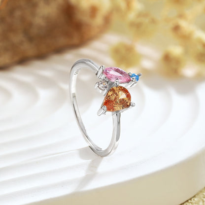 [Lumi Jewelry]Radiant Colorful Multi Cut Daily Ring